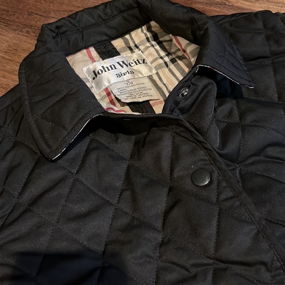 Girls John Weitz Black Quilted Jacket size Small 7/8 - Picture 3 of 4